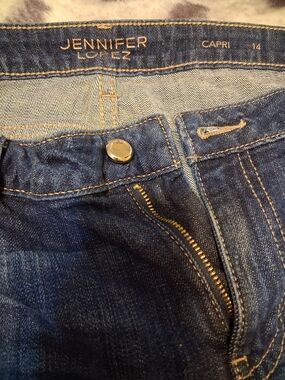 Jennifer Lopez Dark Indigo Womens Capri Jeans